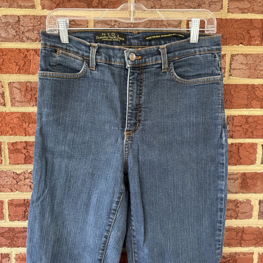 NYDJ Tummy Tuck High Rise Bootcut Jeans Womens 8 Dark Wash 30X30 Made in USA - Picture 2 of 9